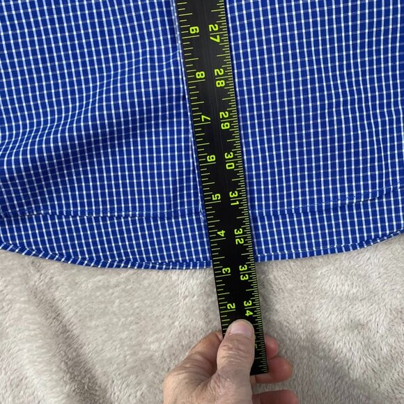 Van Heusen Mens Button-Up Shirts XL Blue Solid & Blue Check Pattern Classic Fit - Picture 8 of 16